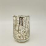 Three-Piece Ribbed Glass Bathroom Set Mercury Gold Pumpkin Shape