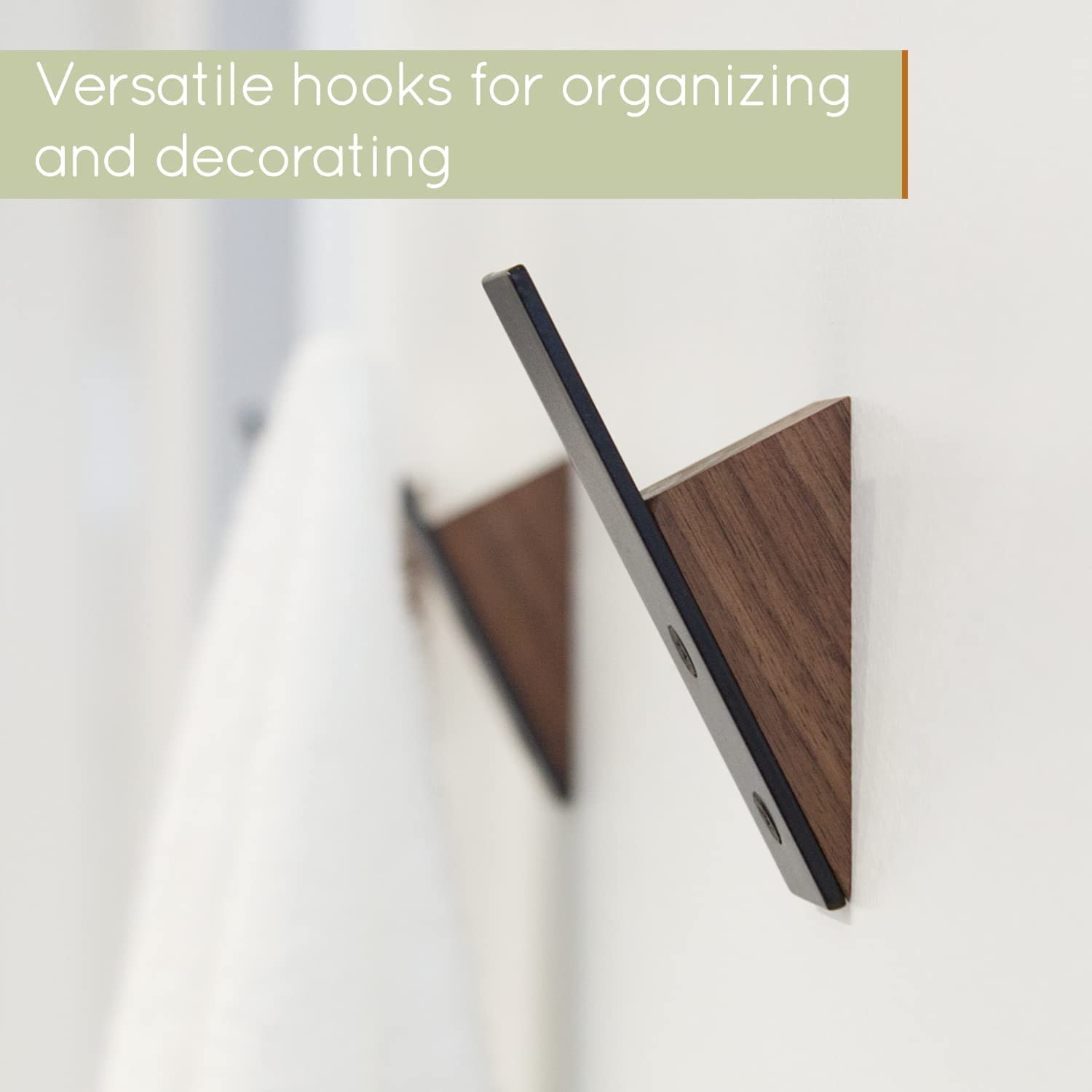 Standard Black Walnut Hooks for Hanging Coats Wall Hooks Decorative Wall Hooks