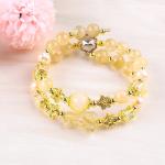8MM Bead Yellow Citrine Crystal Bracelet With Dog Carving