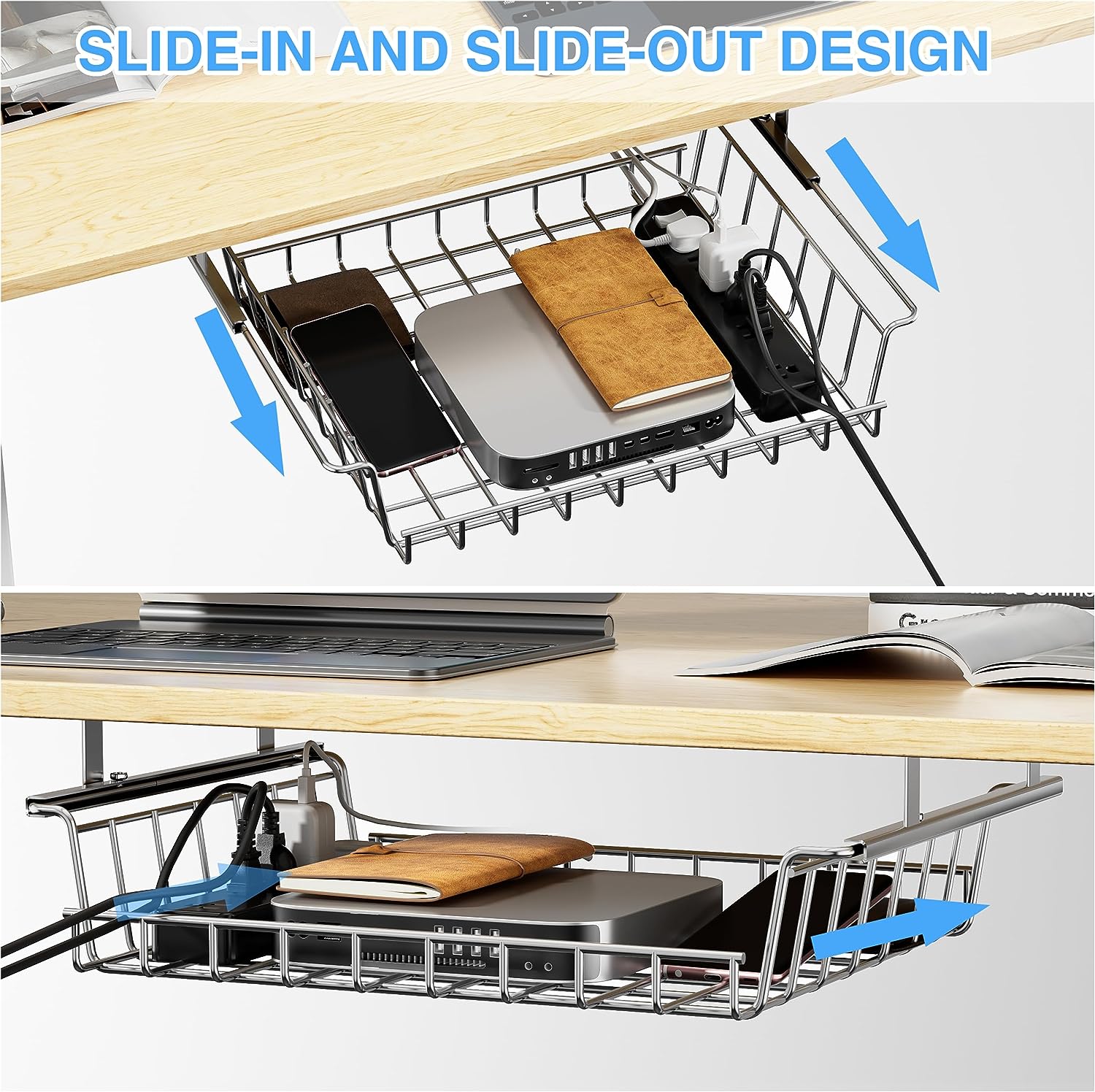 Under Desk Storage Shelf Cable Management Tray Under Desk Metal Under Desk Drawer Tray