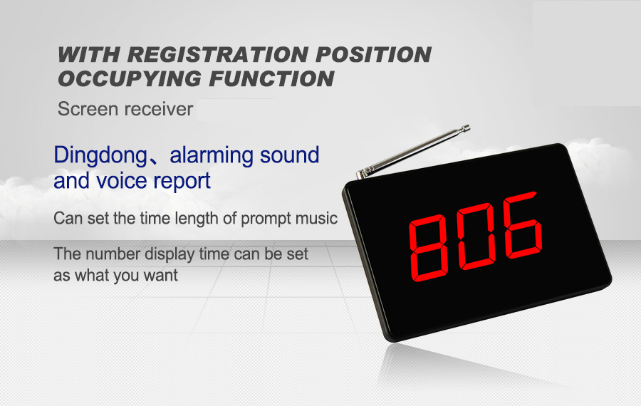 Cheap price wireless call paging system smart restaurant table button small display receiver