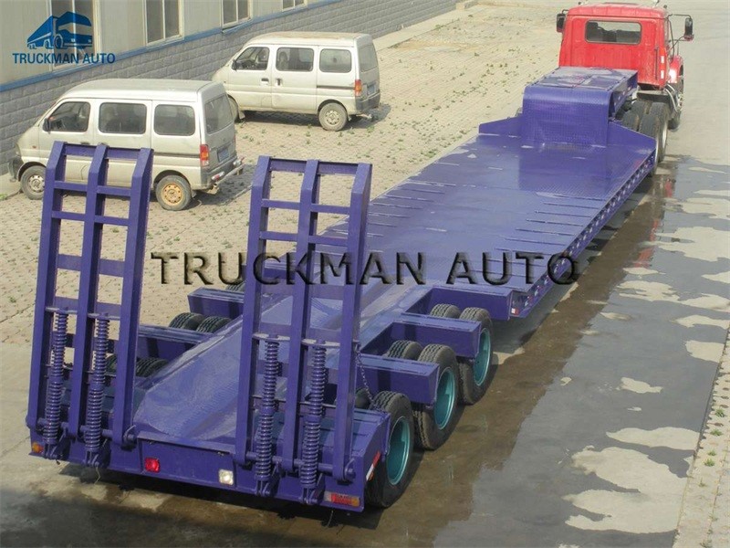 3 Line 6 Axle 120 Tons Low Bed Semi Trailer With Mechanical Spring Type Ladder