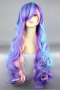 Quality Colorful Curly Natural Looking Synthetic Wigs Women Non Flammable wholesale