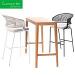 Outdoor Garden Aluminum Frame Rattan Bar Stool Chair for Hotel Courtyard Patio