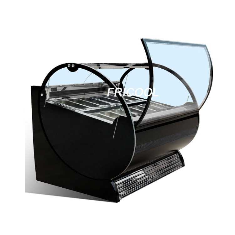 DC12F Ice Cream Display Freezer R290 Gelato Display Case 450L