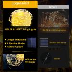 200LED Leather Wire Fairy Light Outdoor Waterproof Solar Decorative String