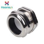 IP68 Metric Bickel Plated Brass Metal Cable Gland / Straight Electrical Cable