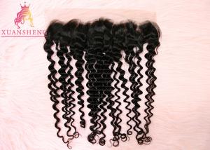 Quality Unprocessed Virgin 13x4 Lace Frontal Malaysian Curly Human Hair No Tangle wholesale