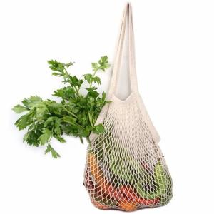 Quality ISO9000 SMETA Reusable Cotton Grocery Bags Foldable Mesh Net Shopping Bag 120g wholesale