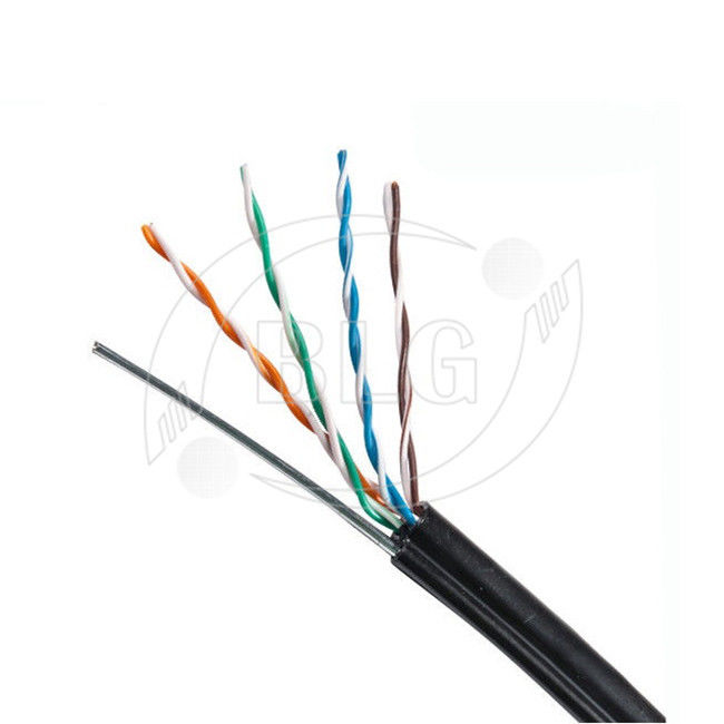 Outdoor Aerial Ethernet LAN Cable 4 Pairs 24AWG CU UTP Cat5e Black PE Jacket