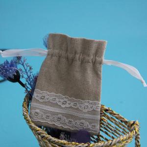 Quality Personalized Gift Packaging Drawstring Bag With White Lace round bottom wholesale