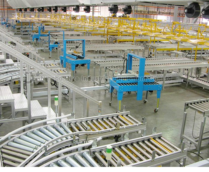 Customized Roller Conveyor System For Assembly Line / Airport / Logistic Sorter