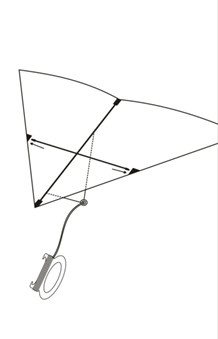 Single Line 135*65cm Easy Carry Delta Wing Kite Woven Roving Material