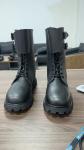 Autumn Men's Black Cowhide Leather Boots with Rubber Outsole Shoe heel height