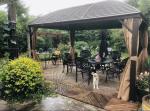 Patio Gazebo 4x4m Outdoor Waterproof Steel Hardtop Roof Wooden Gazebo