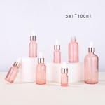 Round Glass Cosmetic Containers Pink Dropper Bottle 10ml To 100ml