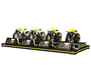Quality 220v Black Crazy VR Motorcycle Simulator Electric Cylinder Racing Platform For Adults wholesale
