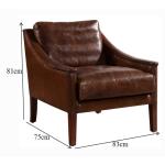 Brown Vintage Genuine Leather With Solid Wood Frame For Home Office