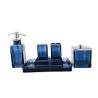Buy cheap Vintage Ocean Blue Glass Bathroom Accessories Square Shape With Metal Parts from wholesalers