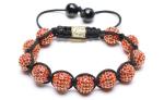Shamballa Bracelet, Red Crystal Pave Alloy Beads