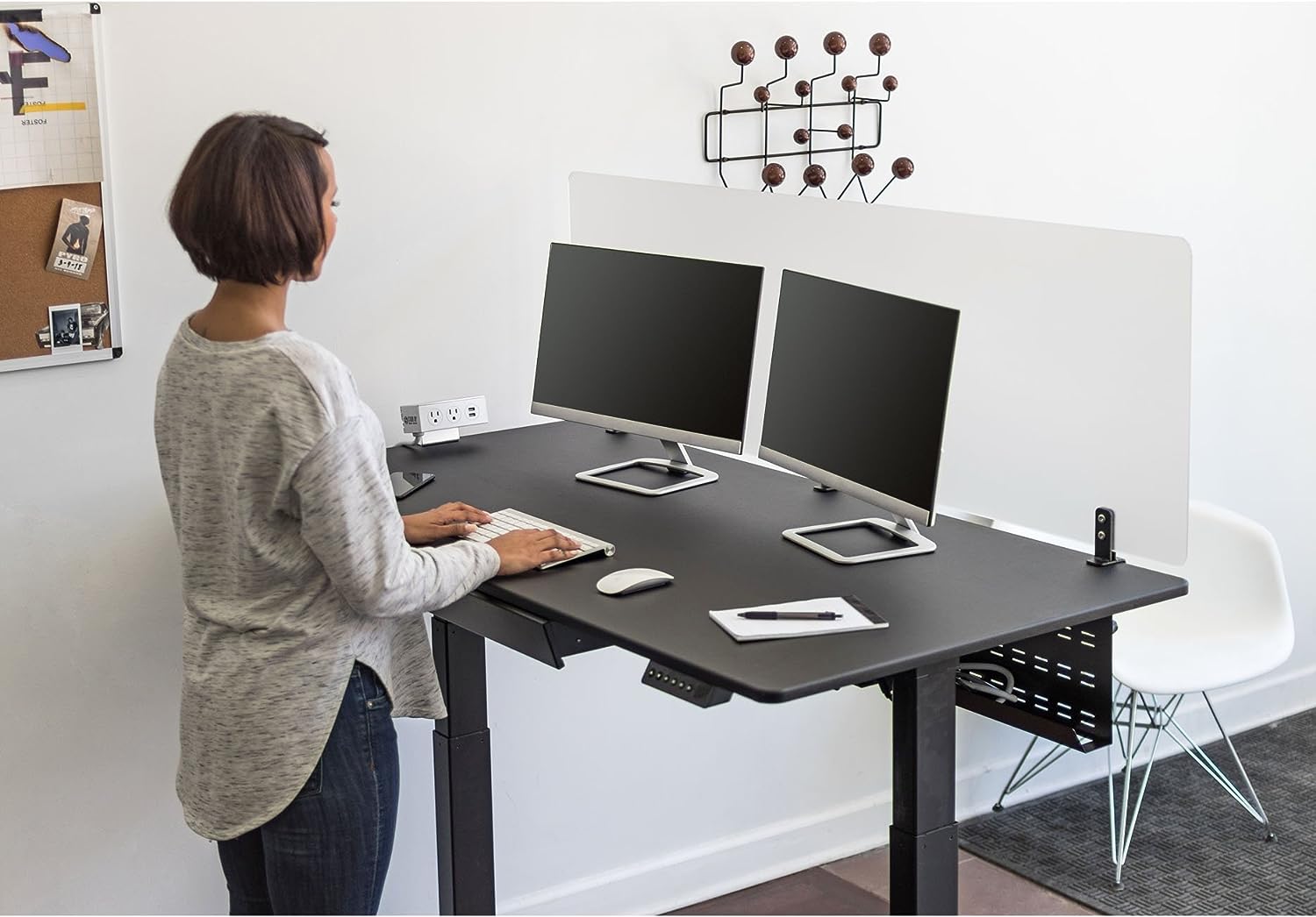 Long Metal Under Desk Cable Organizer Tray for Perfect Standing Desk Cable Management