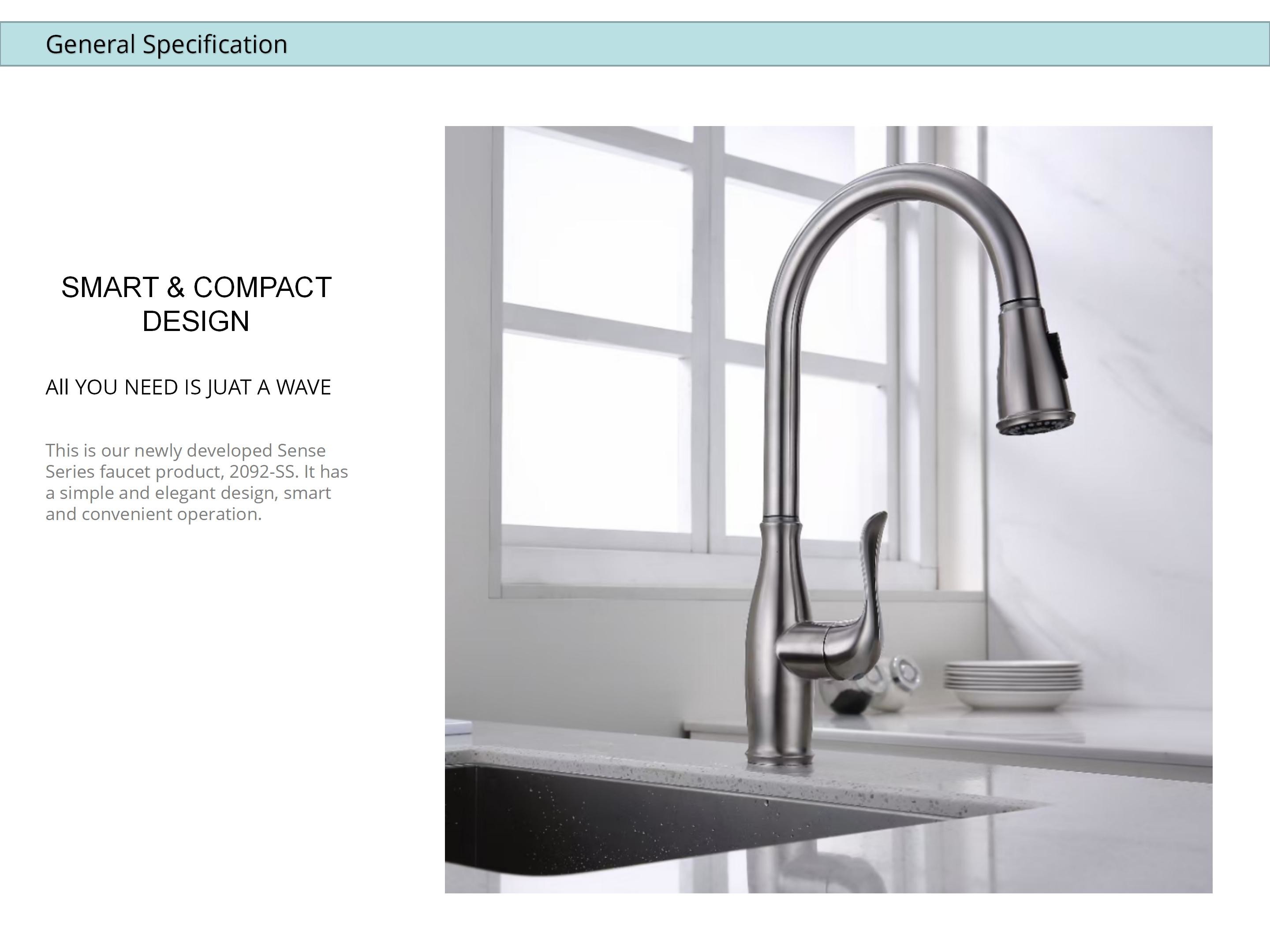 Touch Sensor Single Hole Single Handle Kitchen Faucet SUS304 Kitchen Sink Water Mixer