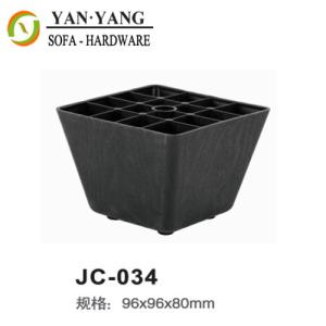 Quality black decorative furniture legs injection plastic square sofa legs JC-034 wholesale