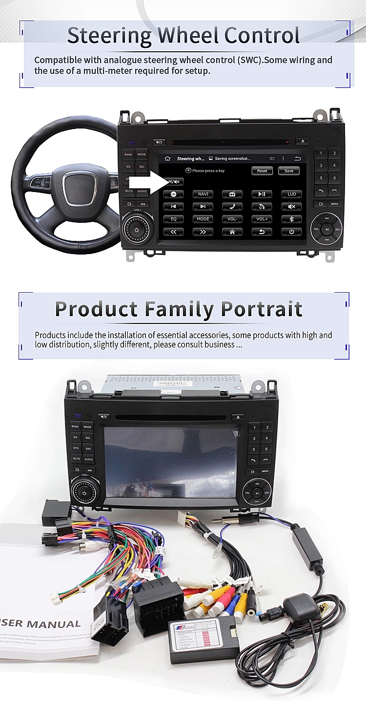 Android 8.0 Mercedes Benz DVD Player With 4+32G BT WIFI DTV Google Map TPMS