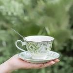 Floral Cups Porcelain Tea Cups And Saucers Set 200ml Capacity For English