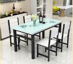 Modern Tempered Glass Top Dining Room Table High Temperature Resistant