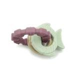 Non Toxic Food Grade OEM Unisex Silicone Wood Teether EU Style Fish Shape