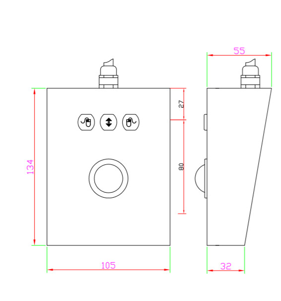 Ip68 Industrial Keyboard With Trackball Stainless Steel Material Anti Destruction