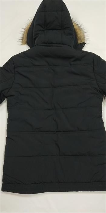 Polyester Mens Longline Padded Coat Black Long Thin Padded Coat