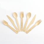 140mm 160mm Birch Disposable Spoon Fork Knife Set Wooden Cutlery for Custom