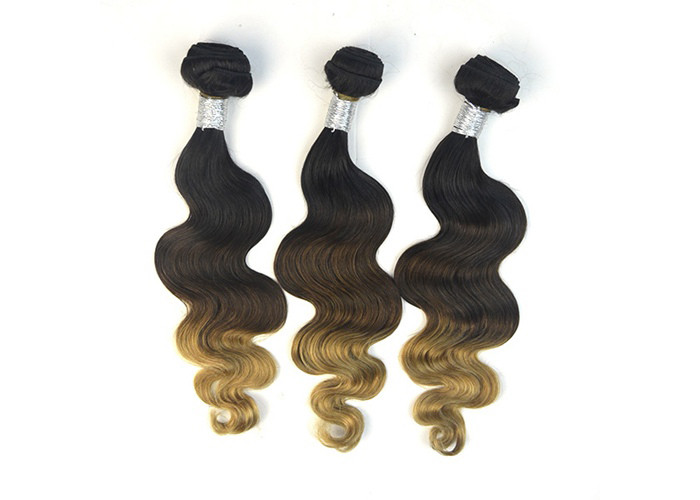 Body Wave Peruvian 5A Human Hair Extension For Lady 3 Tone Body Weaving
