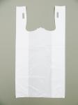 Plastic Bag-WHITE Plain Embossed T Shirt Bag 13 mic - 100 bags/bundles , HDPE
