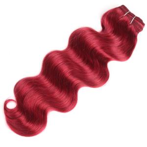 Quality Pre-Colored Brazilian Remy Human Hair WeaveBody Wave Burg Rich Copper Red Color wholesale