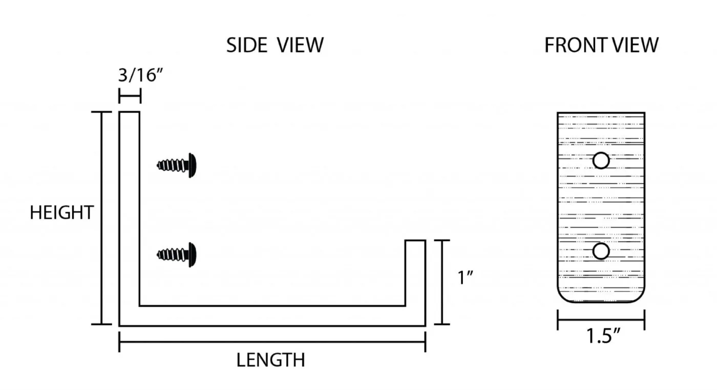 DIY Floating Shelf Stainless Steel J Brackets with Lip Wall Mounting Metal Shelf Supports