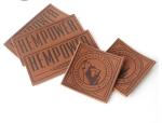 Heat Press Logo Embossed Leather Patch Washable Faux Leather Labels