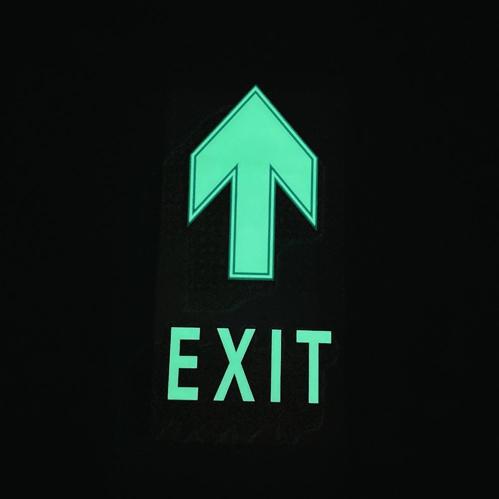 Emergency Exit Photoluminescent Signage With Glow Time Of 8 - 12 Hours