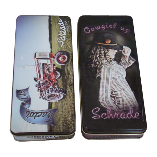 Embossing Pencil Tin Box With Different Artwork ,174 x 74 x 27mm