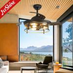 42 inches Invisible Blade Ceiling Fan Farmhouse Style With Light