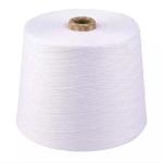 Optical White Ring Spun Polyester Yarn 50 / 2 50 / 3 100% Polyester stable fiber