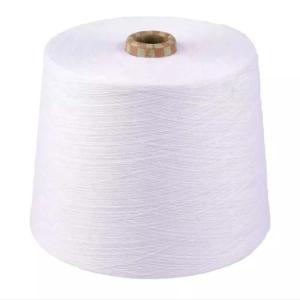 Quality Optical White Ring Spun Polyester Yarn 50 / 2 50 / 3 100% Polyester stable fiber Material wholesale