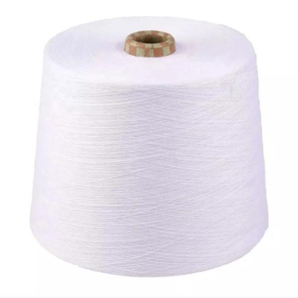 Optical White Ring Spun Polyester Yarn 50 / 2 50 / 3 100% Polyester stable fiber