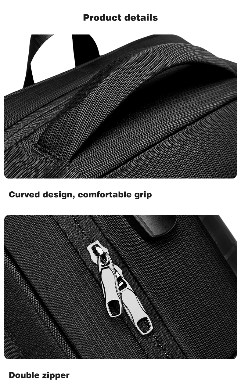 1680D Polyester Waterproof Business Backpack Large Space Eco Friendly