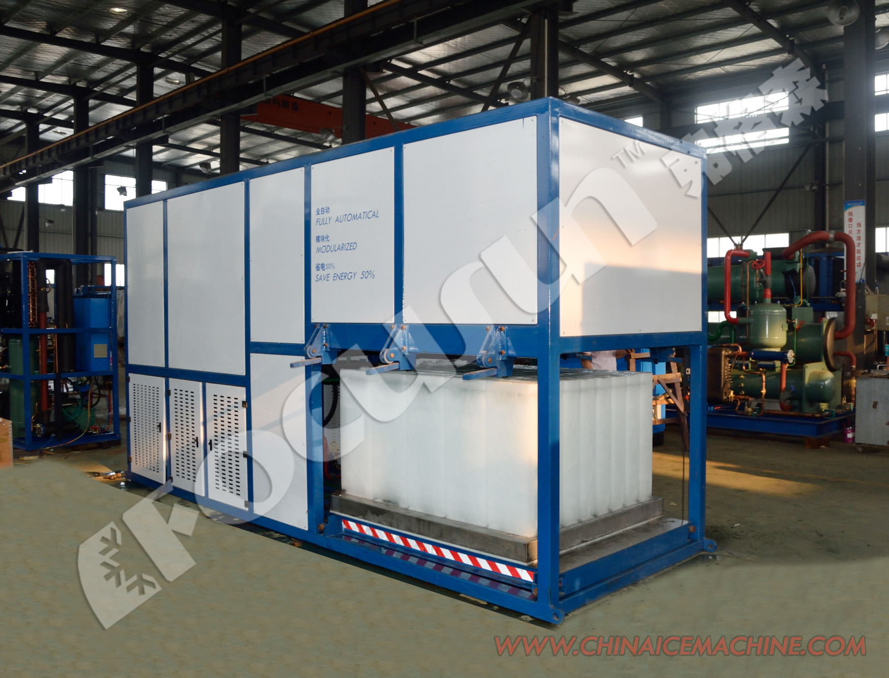 Energy Mining 3 ton/day Direct Cooling System Block Ice Machine with R507 Refrigerant