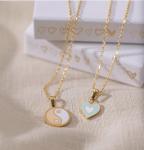 Trend Luxury Blue Epoxy Heart Pendant Necklace For Friends