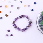 Handmade Chips Gravel Stone Bracelet Irregular Amethyst Healing Energy Jewelry