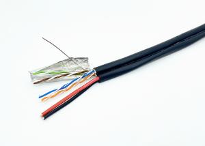Quality FTP CAT5E+2C Power Siamese Camera Cable 4P Twisted 8 Figure Outdoor UV PE Video Wire wholesale